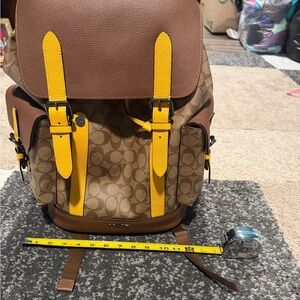 Coach Men's Backpack in Brown and Yellow